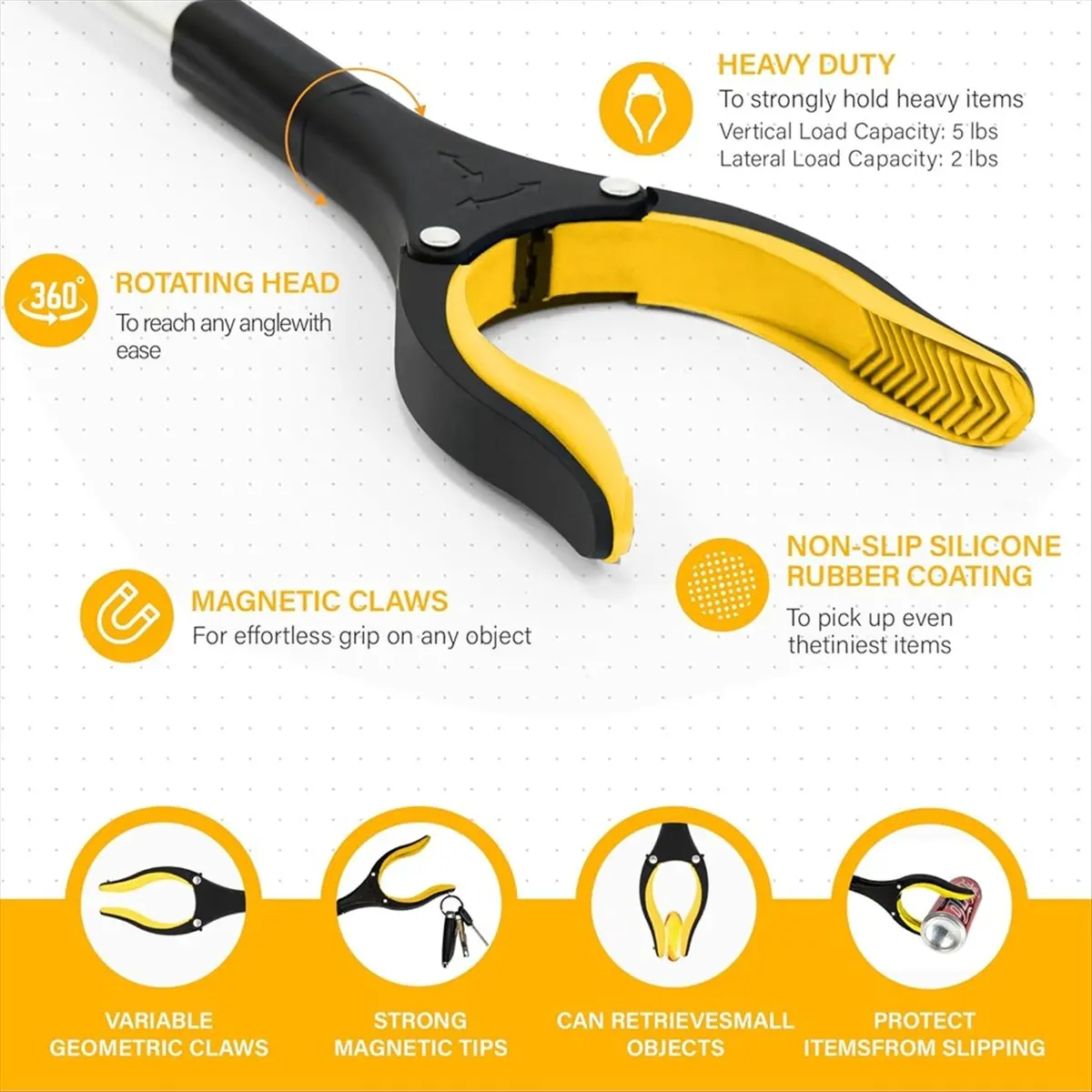 ABNH Folding Garbage Clamp Sanitation Worker Garbage Picking Pliers Household High-Altitude Object Picker Garbage Clamp