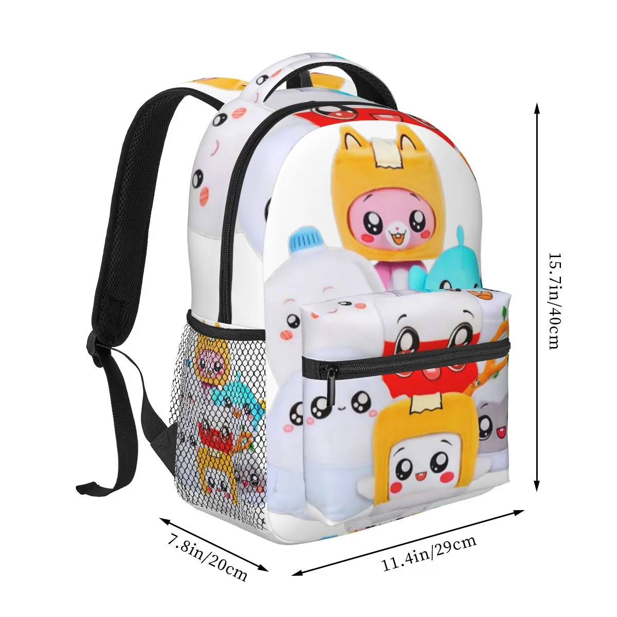 Rocky Lankybox Lanky Box Backpacks Boys Girls Bookbag Students School Bags Cartoon Kids Rucksack Shoulder Bag Large Capacity