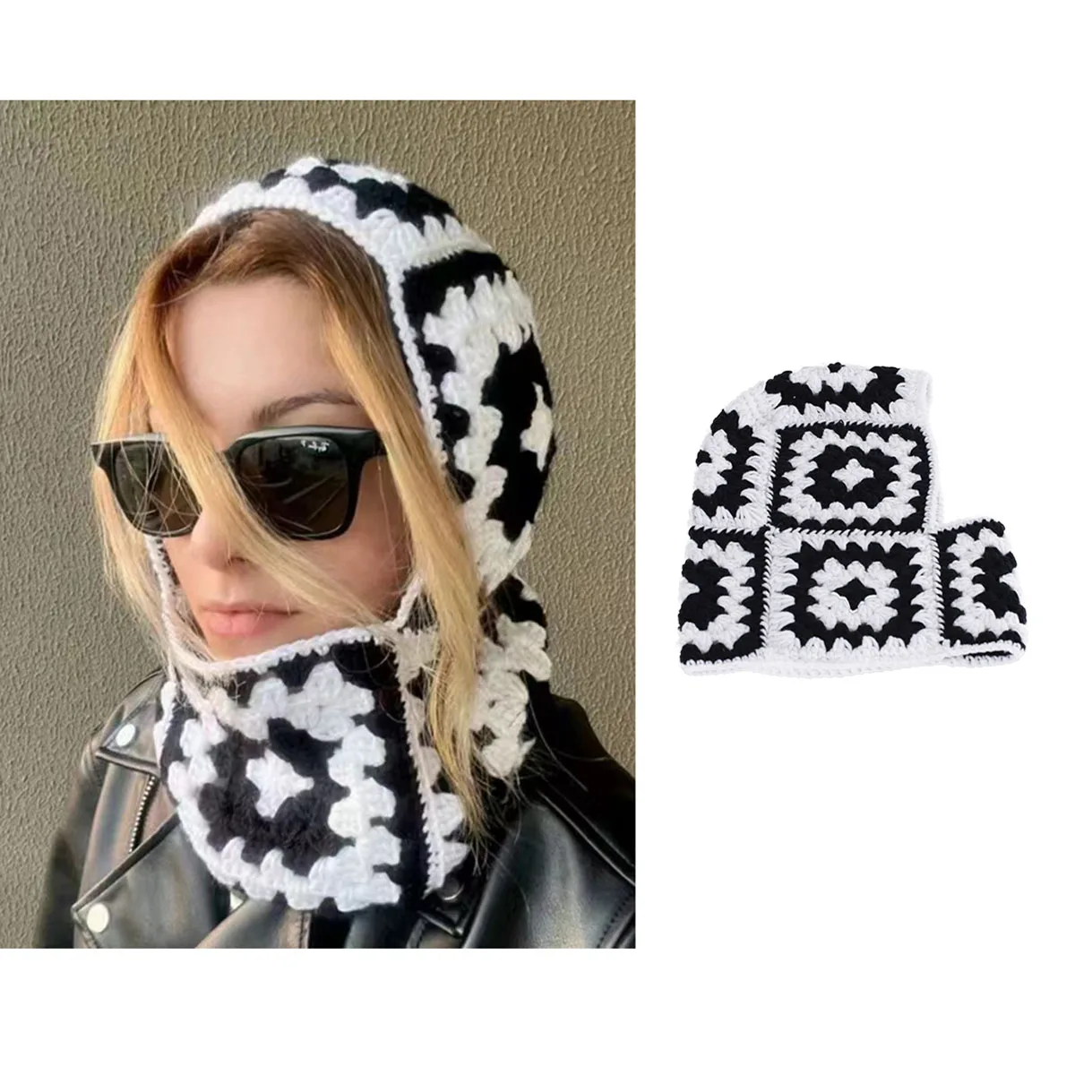 Czapka narciarska Crochet Hat Japońska czapka Outdoor Earflap Hat Wełniana dzianinowa czapka narciarska Snow Ski Cap Fleece Bomber Trapper Hat damska czapka zimowa