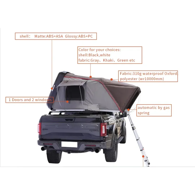 OEM Custom Easy Setup ABS Hard Shell Roof Top Tent for Outdoor Camping SUV Car Rooftop Tent - view 6