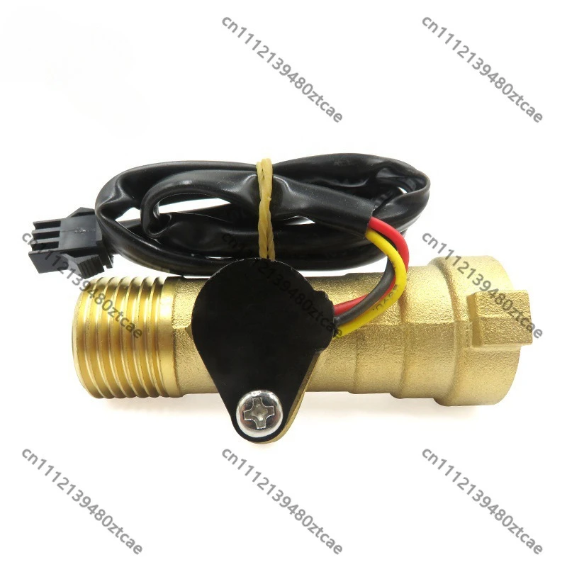 1-25LPM Hall Effect Flow Sensor, NPN Signal Output, Copper Brass Body Flow Gauge for Electric Water Heater Equipment