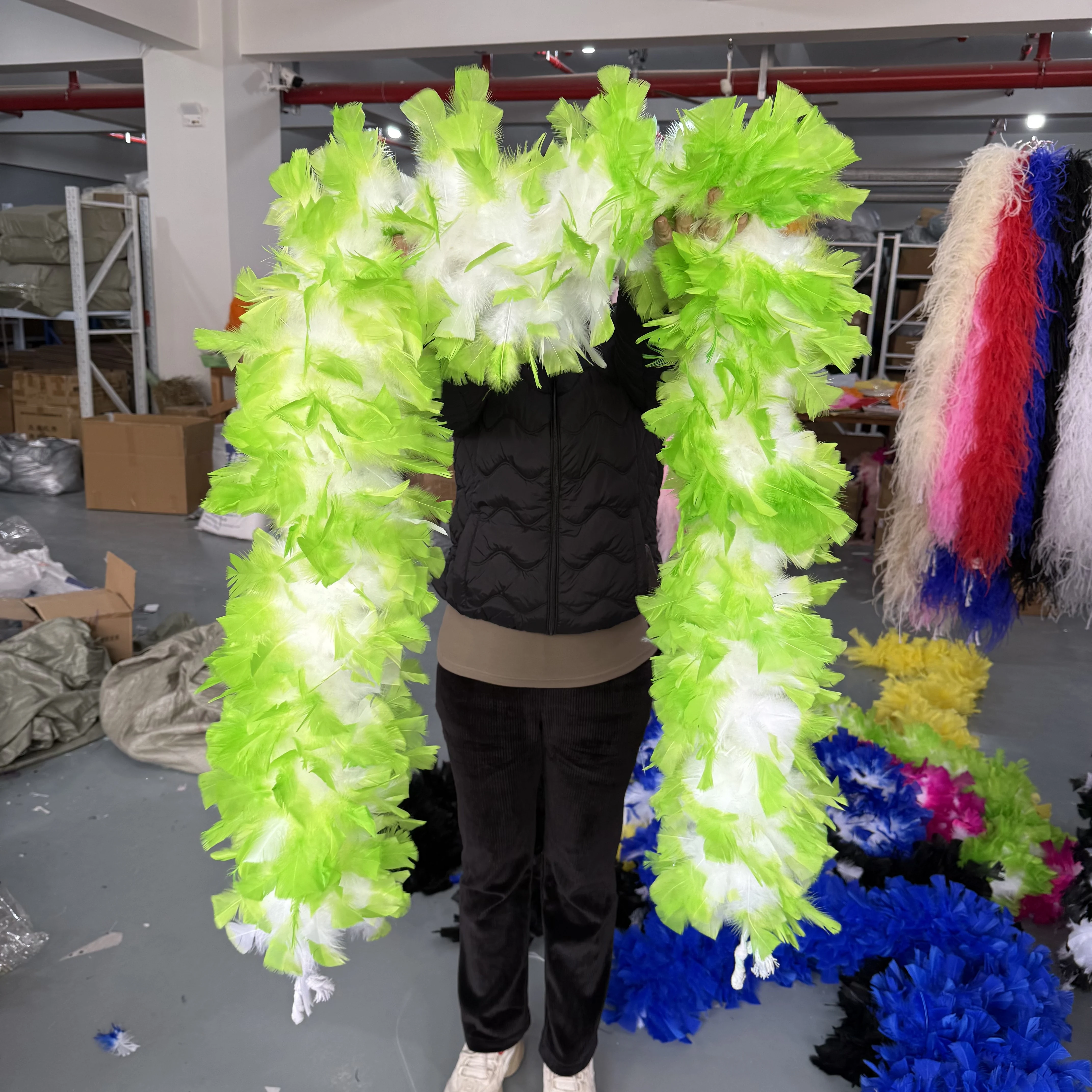 Turkey Feather Boa 2M 200g Flat Turkey Feather Trim Fluffy Marabou Boa For Cosplay Wedding Party Home Decor DIY Crafts Sewing