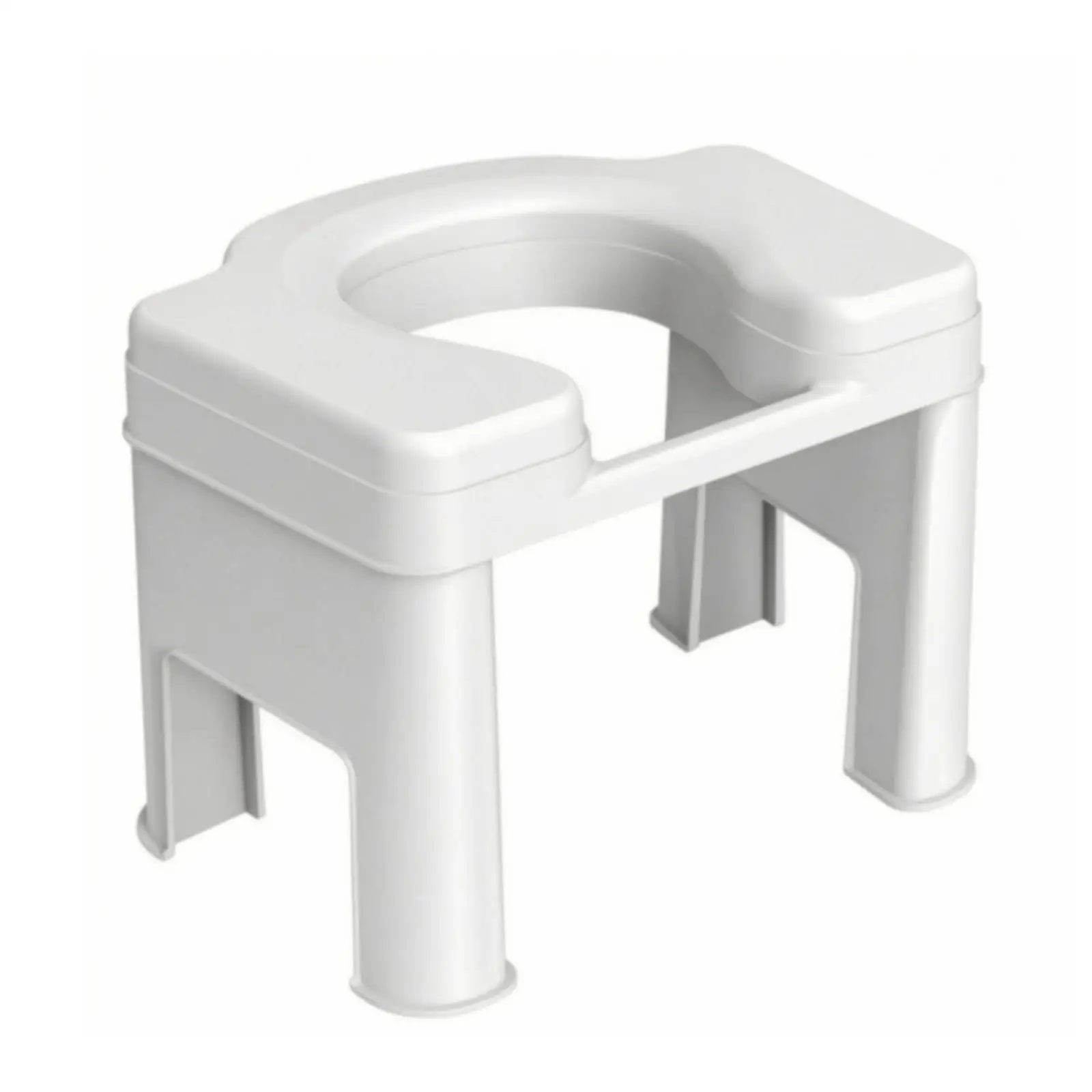 Toilet Riser for seat with Open Front Design and Non Slip Base for Elderly Women Portable Stool