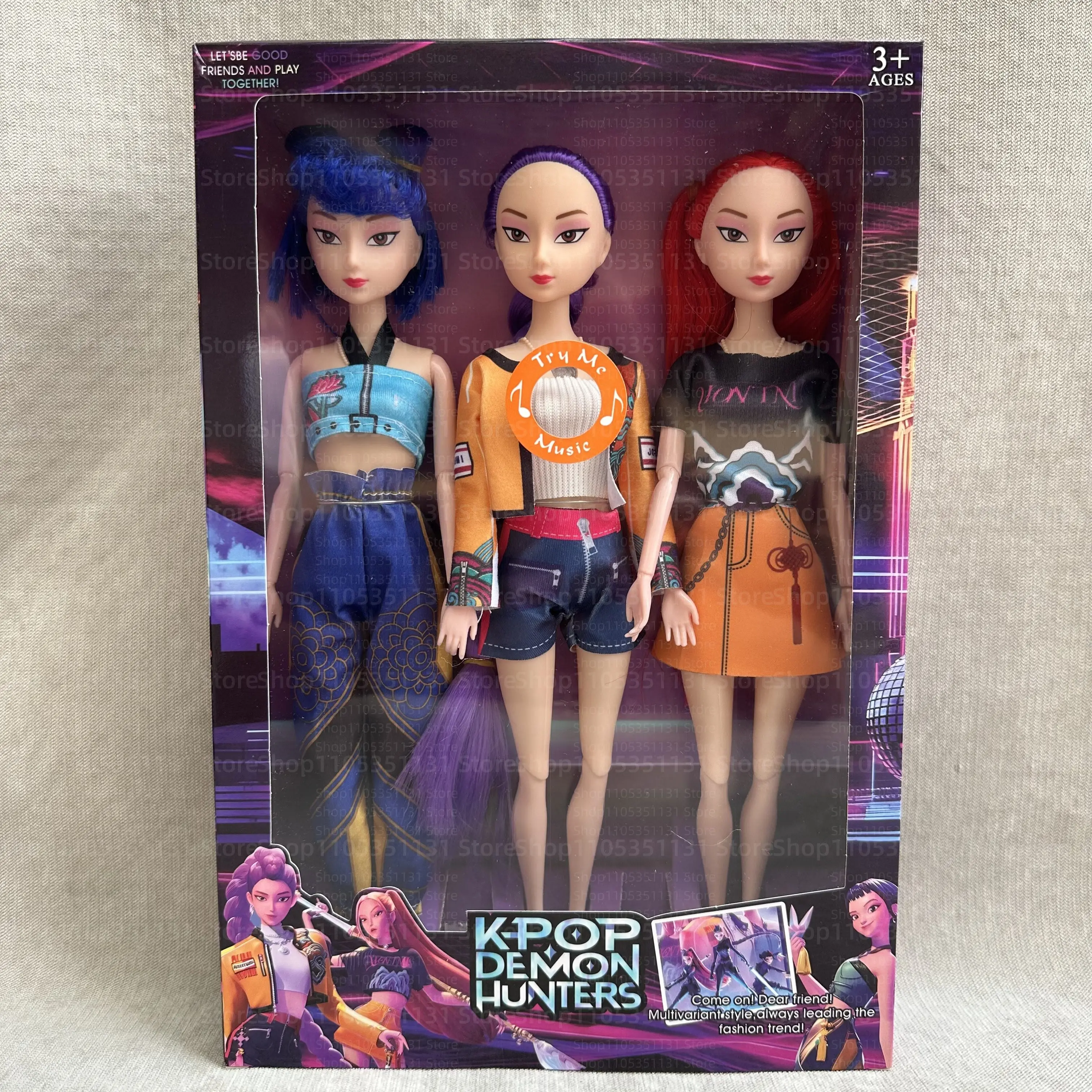 Poupée en vinyle Kpop Demon Huntress articulée de 11 pouces, Rumi Mira Zoey avec musique thématique, ensemble de jouets mignons d'anime, cadeau pour les enfants, les filles et les fans