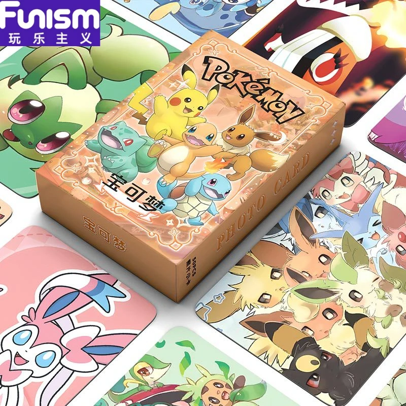 FUNISM 50-Pack Pikachu Anime Laser Card Game Funism Pokemon Laser Tag(The style will be updated.Please refer to the actual item)