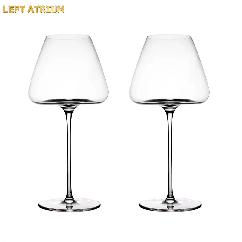 720ml Handmade Crystal Red Wine Glass Large Concave Bottom Burgundy Bordeaux Goblet Big Belly Tasting Cup for Fine Dining
