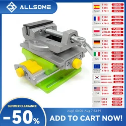 ALLSOME 2 in 1 fresatura foratura morsa di precisione tavolo Base girevole tavolo da lavoro composto in lega di alluminio