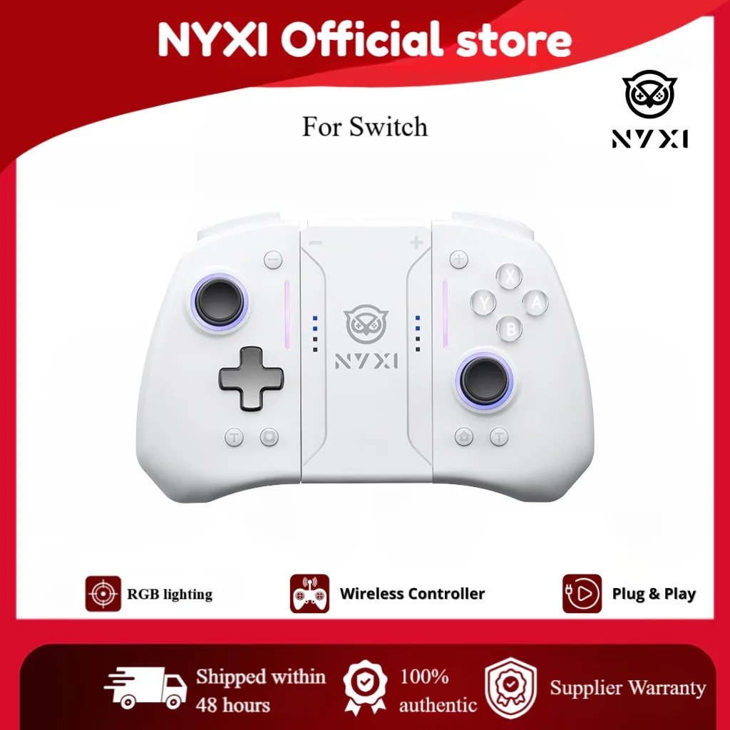 

Беспроводной игровой контроллер NYXI Hyperion pro для Nintendo Switch 2/Switch Bluetooth, белый геймпад