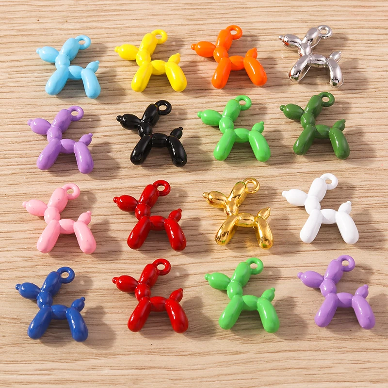 Tusember 10 Stück Cartoon-Anhänger in Bonbonfarben, Tier-Hunde-Charms für die Schmuckherstellung, Ohrringe, Halskette, DIY, Schlüsselanhänger, Bastelbedarf – Detail 2