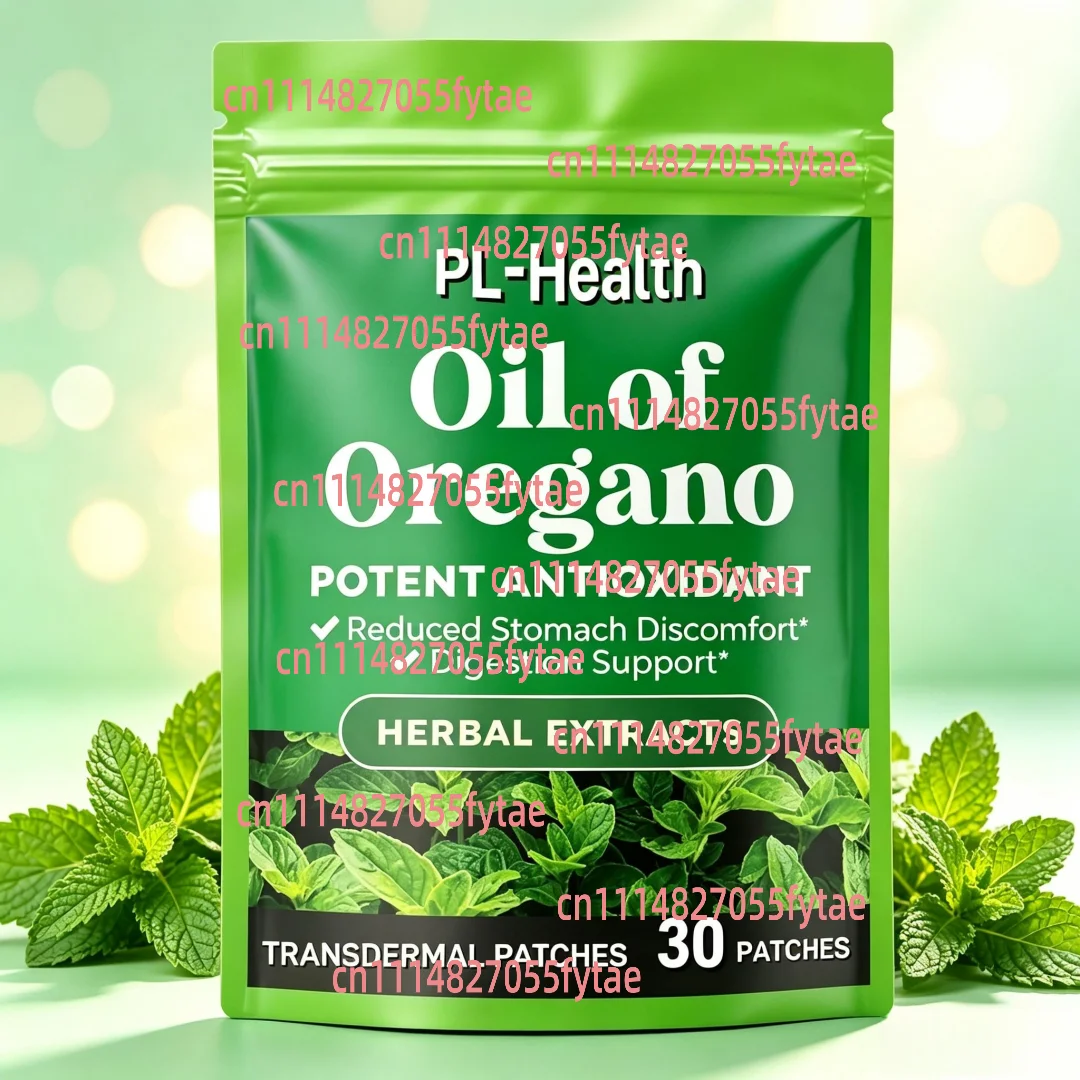 30 Patches Oregano Oil Transdermal Patches for Digestion & Immune Support Intestine Cleanse, Body Detox & Repair