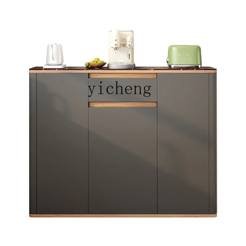 

Light Luxury Stone Plate Sideboard Cabinet Small Apartment Ultrathin and Simple Kitchen Half-Height Narrow Cabinet