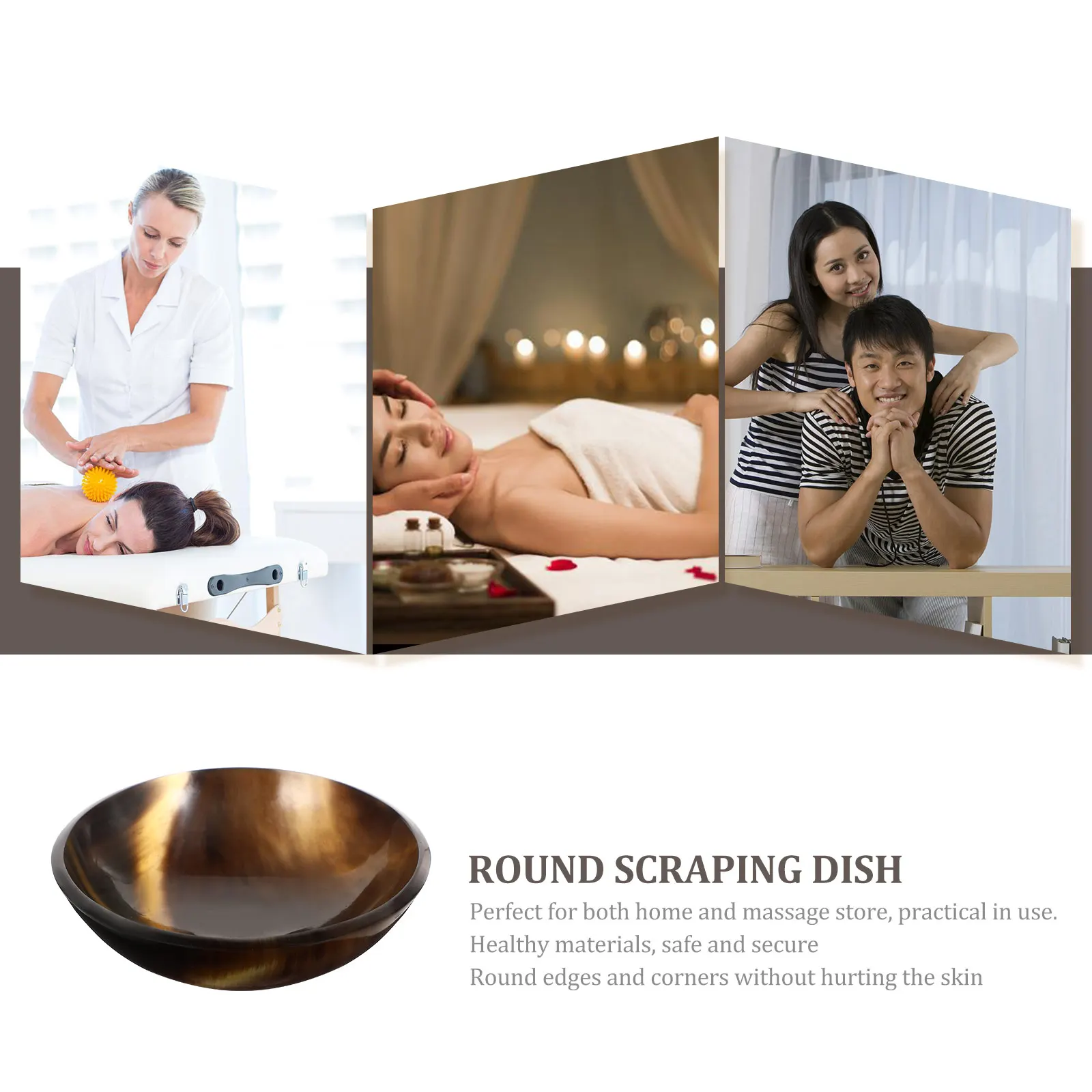 

Gua Sha Dish Round Scraping Plate Multi-Functional Body Leg Massage Tool Foot Arms Therapy Improve Blood Circulation Health Gift