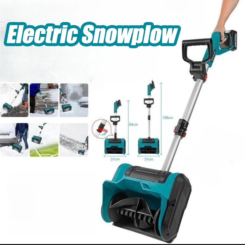 10 Inch Electric Snow Shovel for Makita Battery Adjustable Front Handle Telescopic Pole Lightweight Portable Snow Removal Tool