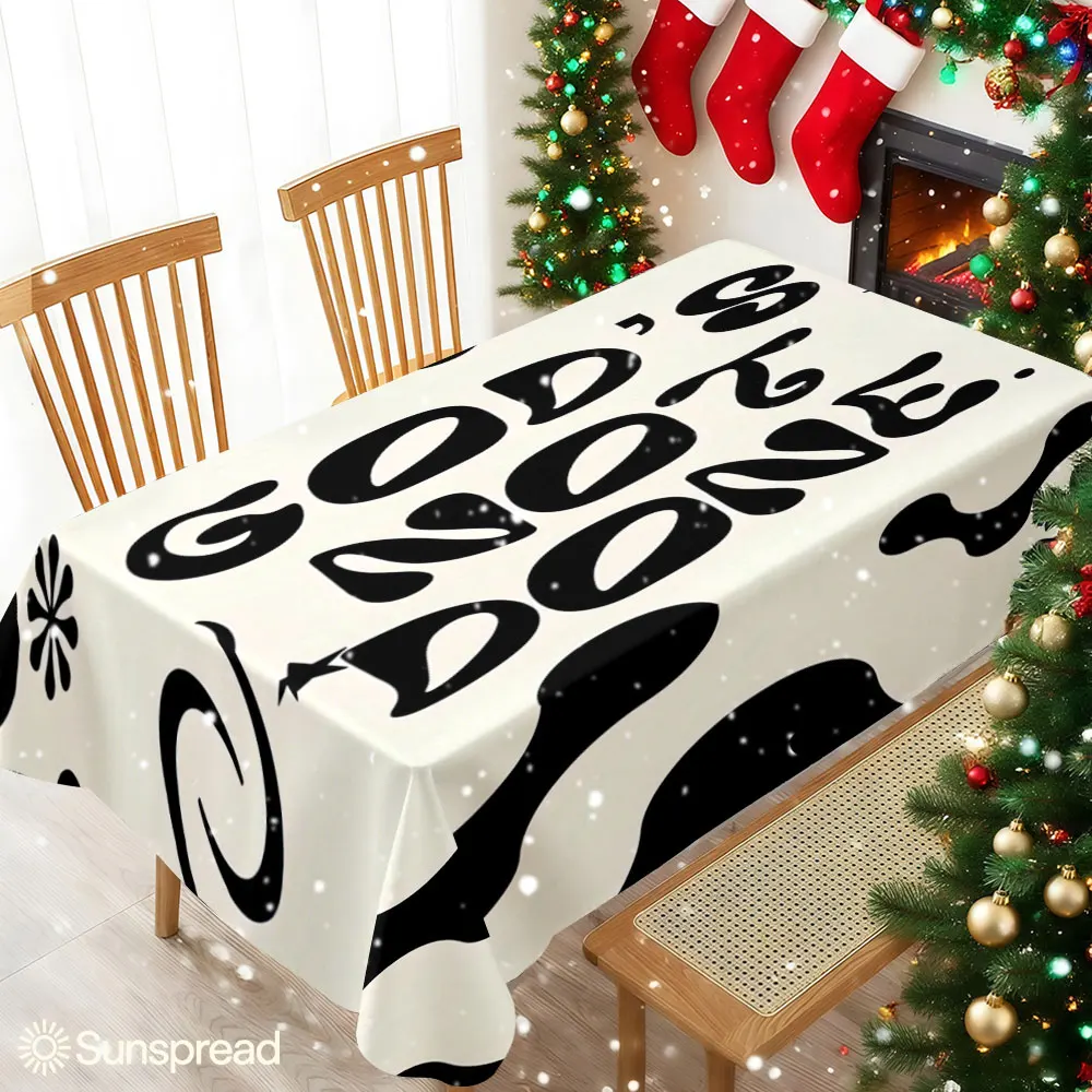 God's Not Done Waterproof table cloth, splash-proof tablecloth, for party, Halloween, Christmas, dining, camping