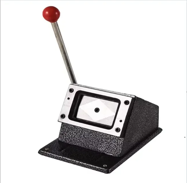 COLORDOWELL New 75*120mm Manual Button Making Machine Plastic/Metal Magnet Badge Maker Rectangle/Square Shape for Restaurant Use