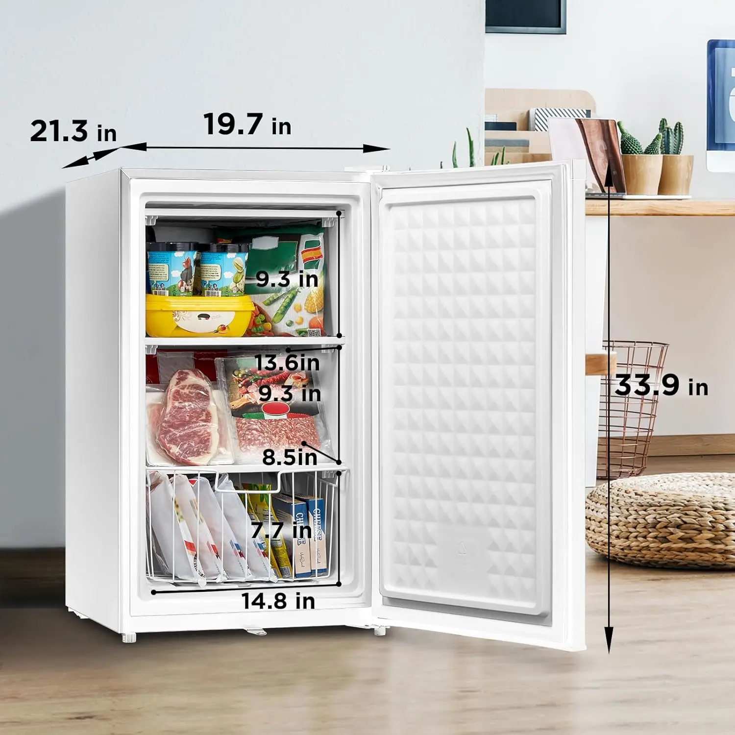 Gefrier schrank, 3,0 Kubikfuß, weiß