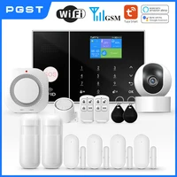 Sistema de alarma PGST Smart Life para el hogar WIFI GSM alarma de seguridad Host con Sensor de puerta y movimiento Tuya aplicación inteligente control trabajo Alexa