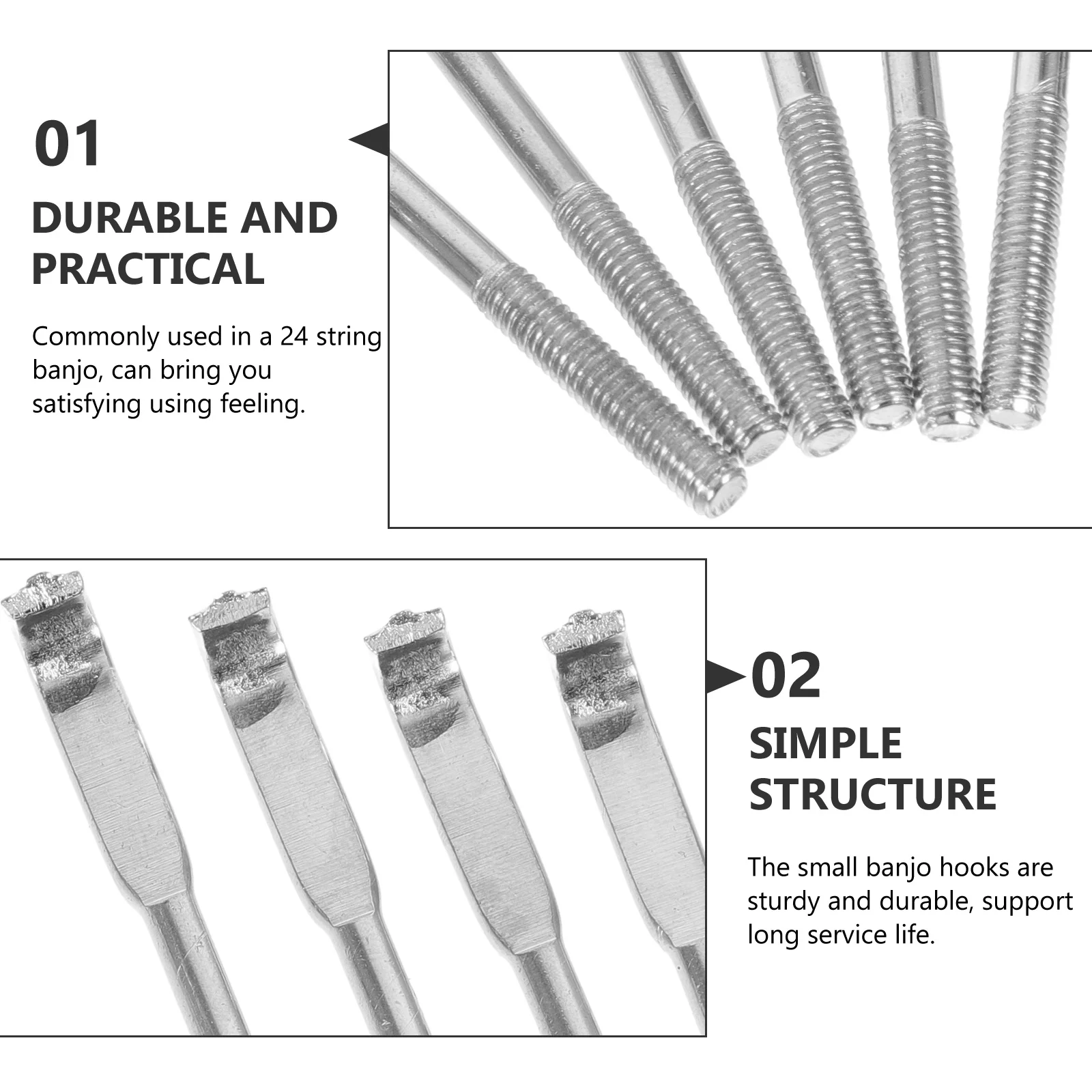 

24Pcs Banjo Hook Nuts Precision Crafted Small Hooks for Easy Installation Banjo Repair Kit Instrument Supplies