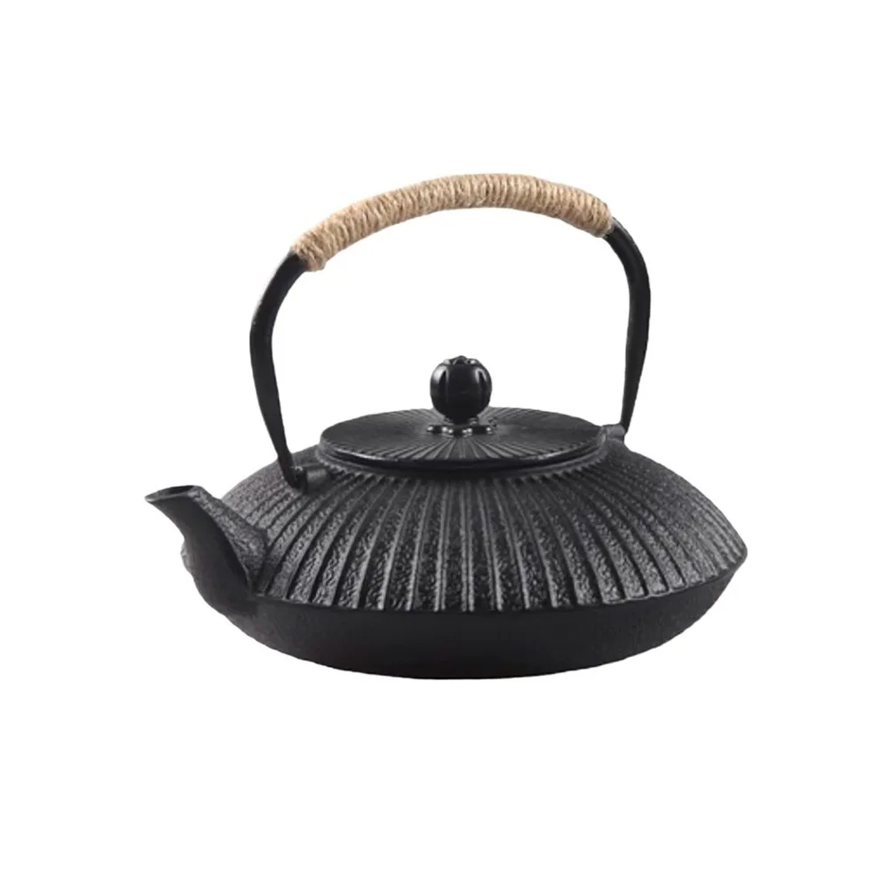 800ml Cast Iron Teapot Umbrella Shaped, Japanese Tea Kettle with Filter, Stovetop Safe Heated Pot for Afternoon Tea Brewing