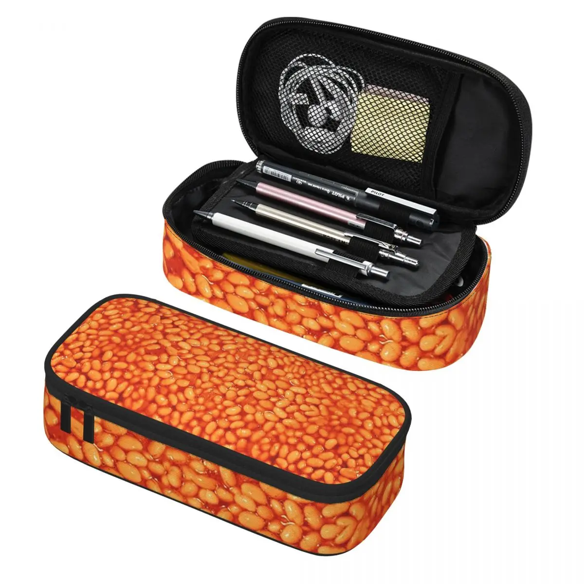 Baked Beans In Things Pattern Pencil Case for Boys Girls School Pen Box Pencil Bag Stationery Supplies Pen Holder Bag