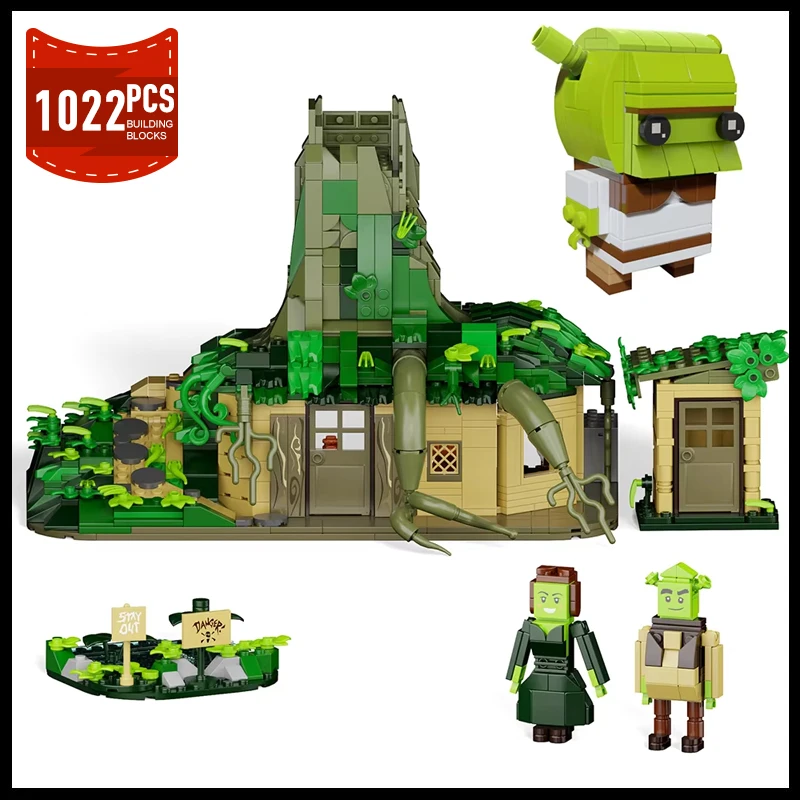 MOC Shrek'sed Swamp Scene Village Treehouse Building Block Monsters Home Action Figures Brickheadz Bricks Toy Xmas Gift