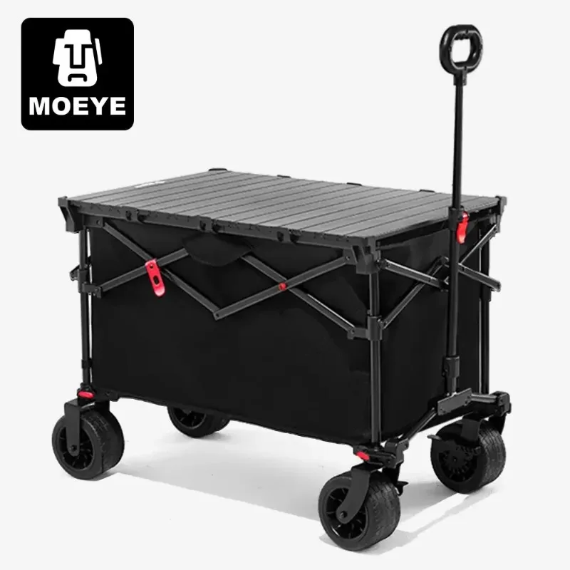 

MOEYE Camping Trolley 400L Large Capacity Folding Wagon Cart Portable Outdoor Multifunction Adjustable Handle Trolley