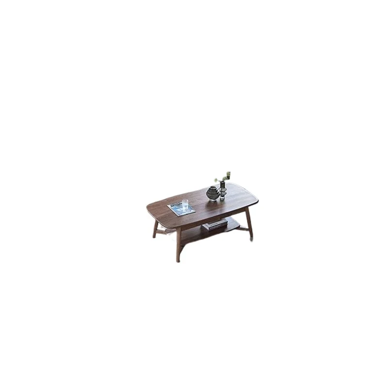 

American country black walnut fabric sofa, Nordic solid wood sofa three people simple modern small