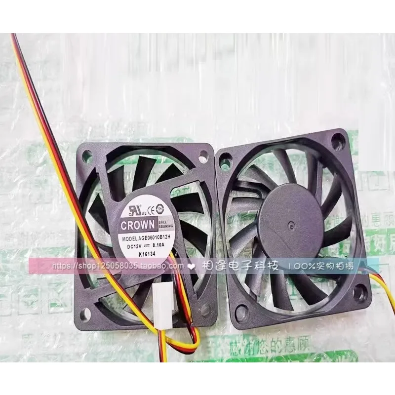 New CPU Cooler Fan for CROWN 6010 6CM AGE06010B12H DC12V 0.10A Frequency Converter Fan 60*60*10MM