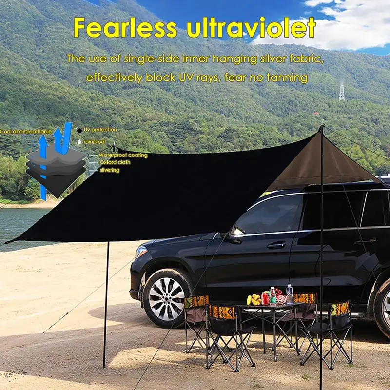 Imagem -05 - Impermeável Canopy Toldo do Carro Abrigo do Sol Pull Out Tent Extensão Lateral Camping Acessórios Suv Van