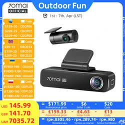 70mai Dash Cam 4K M800 2160P eMMC Built-in 128GB GPS ADAS Support 24H Parking Guard 4G Compatible Upgraded Ver. of 70mai M500