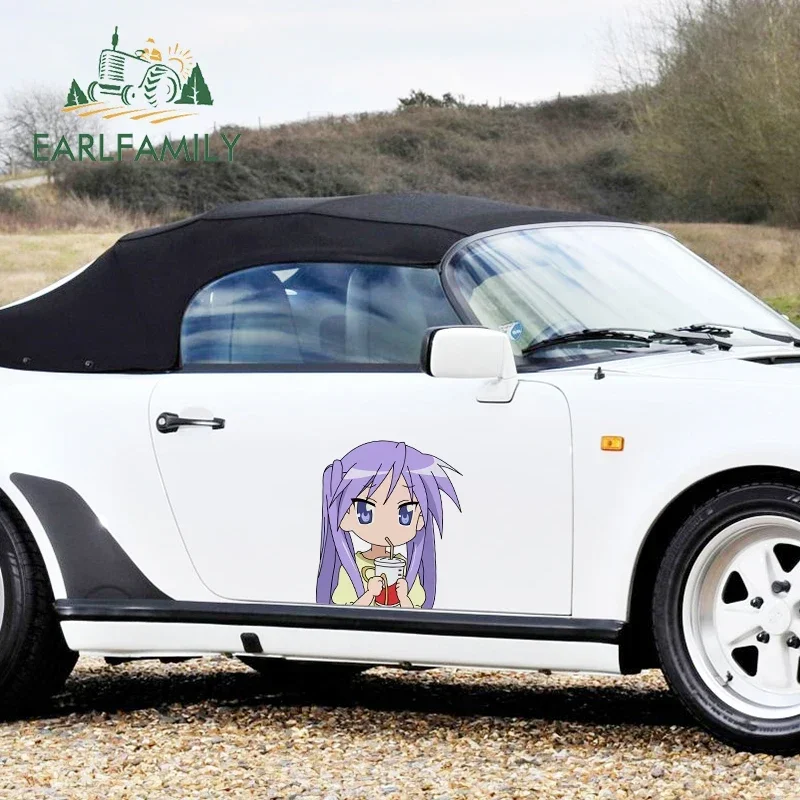 EARLFAMILY 43cm x 36.7cm Waterproof Car Stickers For Anime Cute Auto Car Accessories Decal Personality Scratch-Proof Decoration
