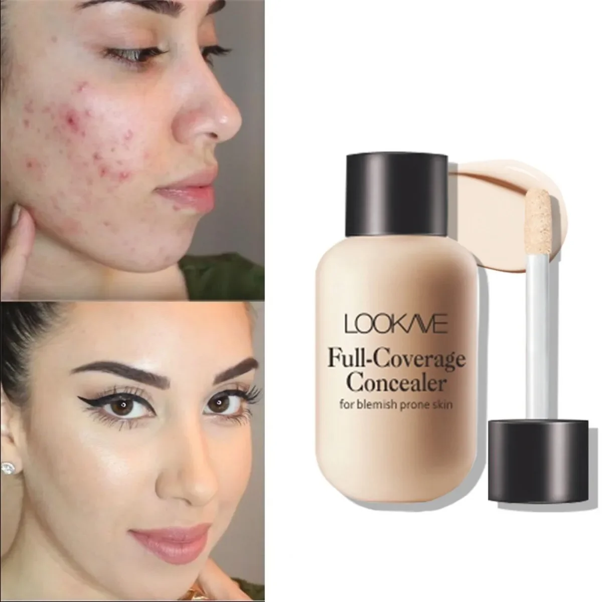 Corrector mate de 12ml, Base líquida impermeable de larga duración, cobertura completa, maquillaje Facial Natural para el acné, Base mate, Cosméticos de maquillaje