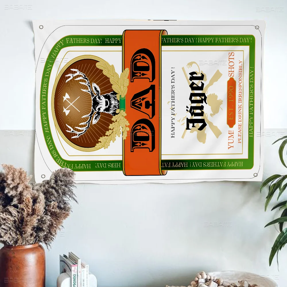 J-Jagermeister Logo Printed Large Flag Art Science Fiction Room Home Decor Decor Banner