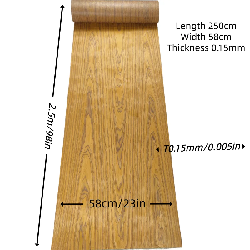 Teak Wood Veneer Decorative Design for Hotel Decoration Handmade Tabletop Guitar Skin DIY Home Wall Art Veneer
