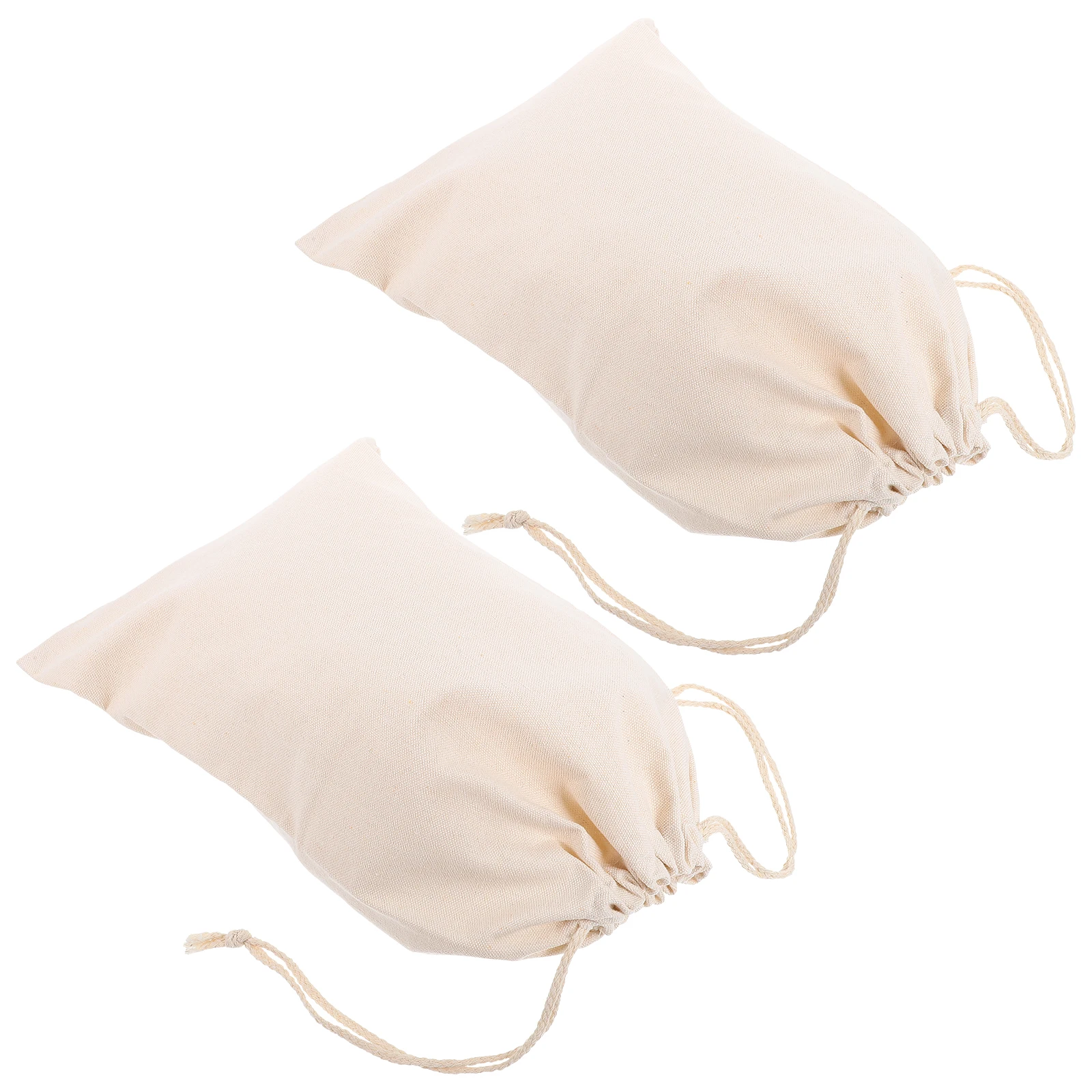 

2Pcs Reusable Produce Sacks Canvas Vegetable Storage Bags with Drawstring Large Capacity Kitchen Organizer for Fruits Root