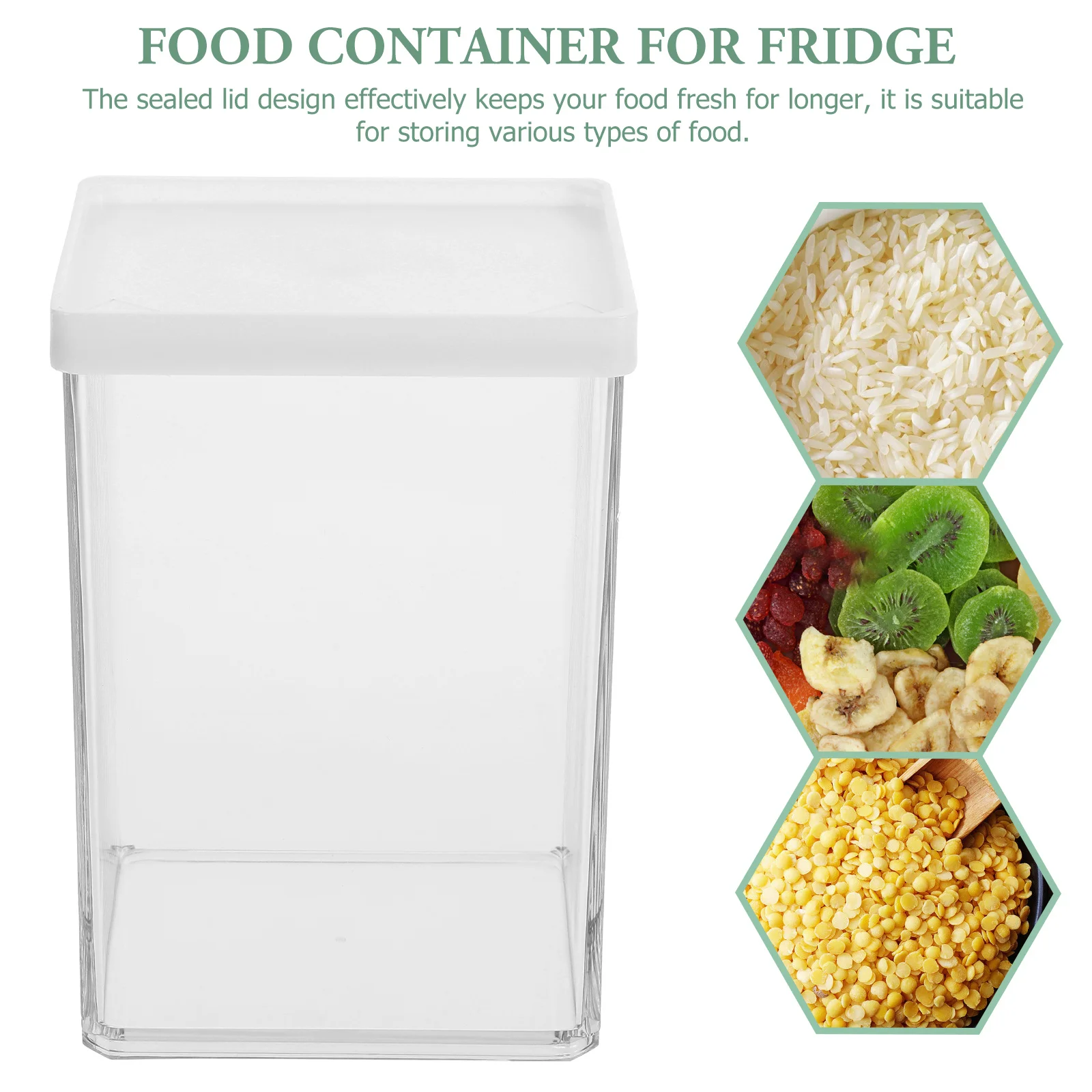 

Refrigerator Container Transparent Airtight Food Storage Box 900ml Preservation Fridge Organizer Reusable