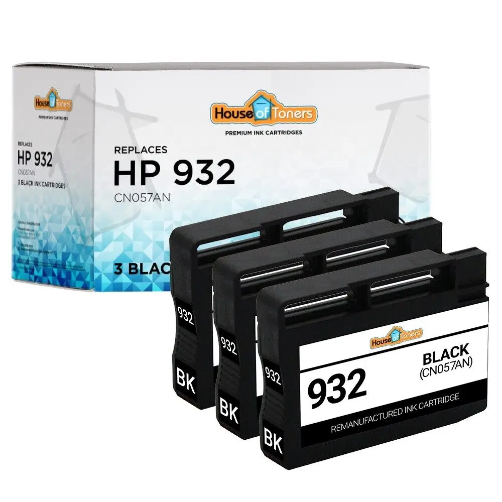 3pk HP 932 (CN057AN) Black Ink Cartridge for HP Officejet 6600 6700 Printer