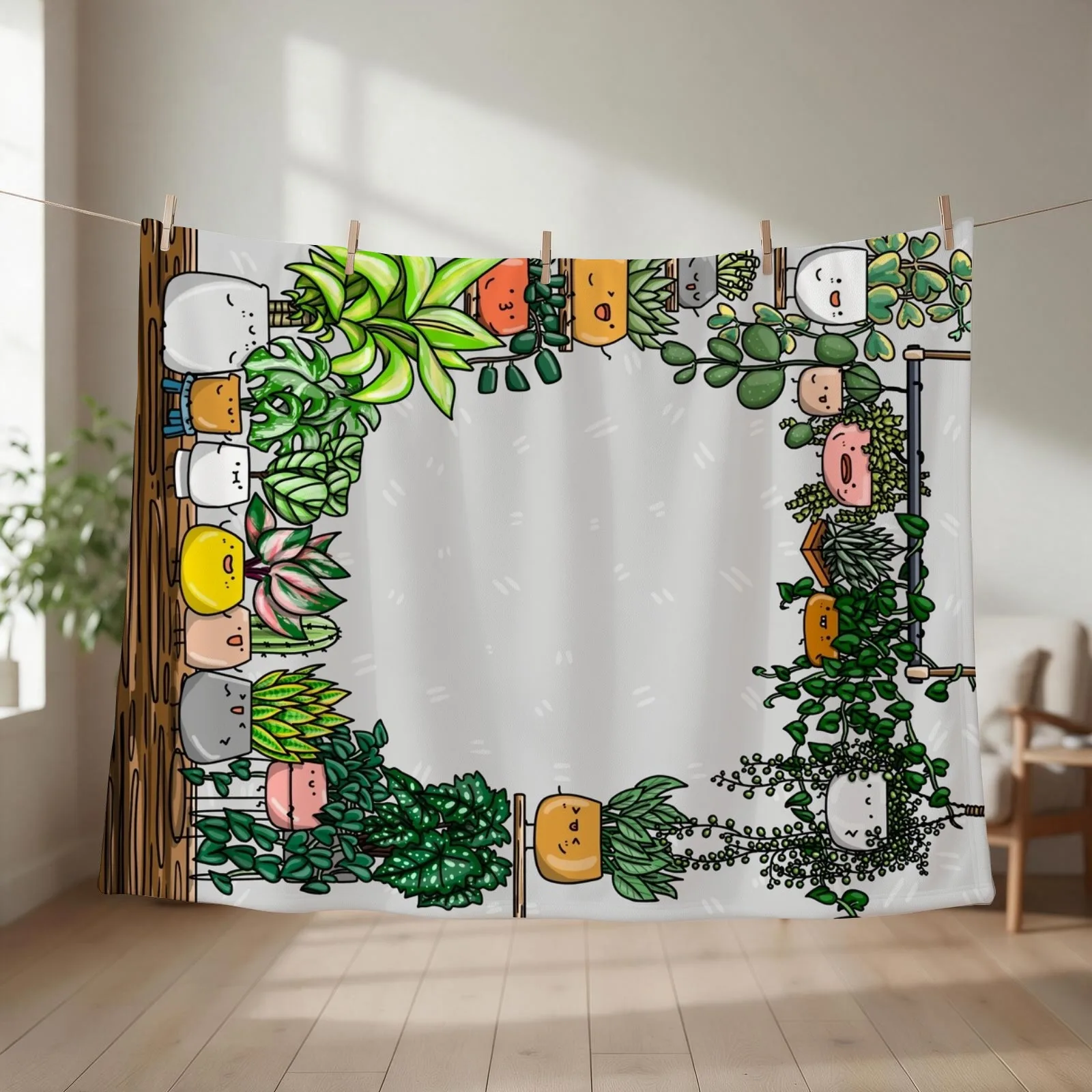 Plant buddies all around Throw Blanket Vintage Bed Cute Plaid funny gift Blankets