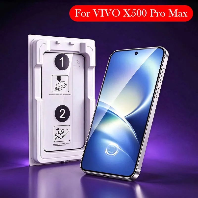 2PC Ultrasonic Unlocking 3D Tempered Glass For VIVO X500 Pro Max All-glue Screen Protector for VIVO X500 Pro Max