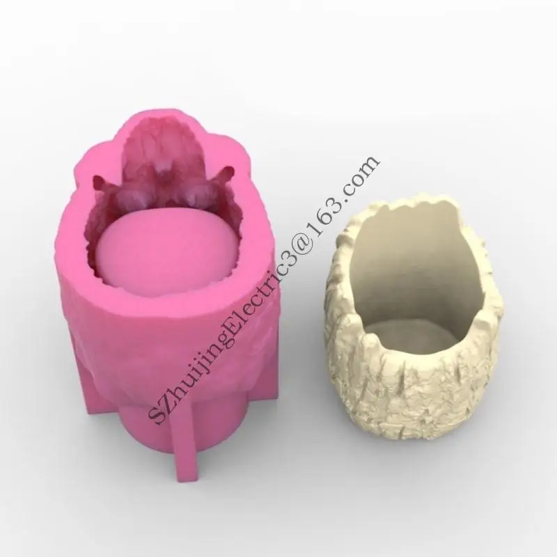 Sturdy Silicone Skull Flower Pots Mold For Artistic Resin Crafts And Decors