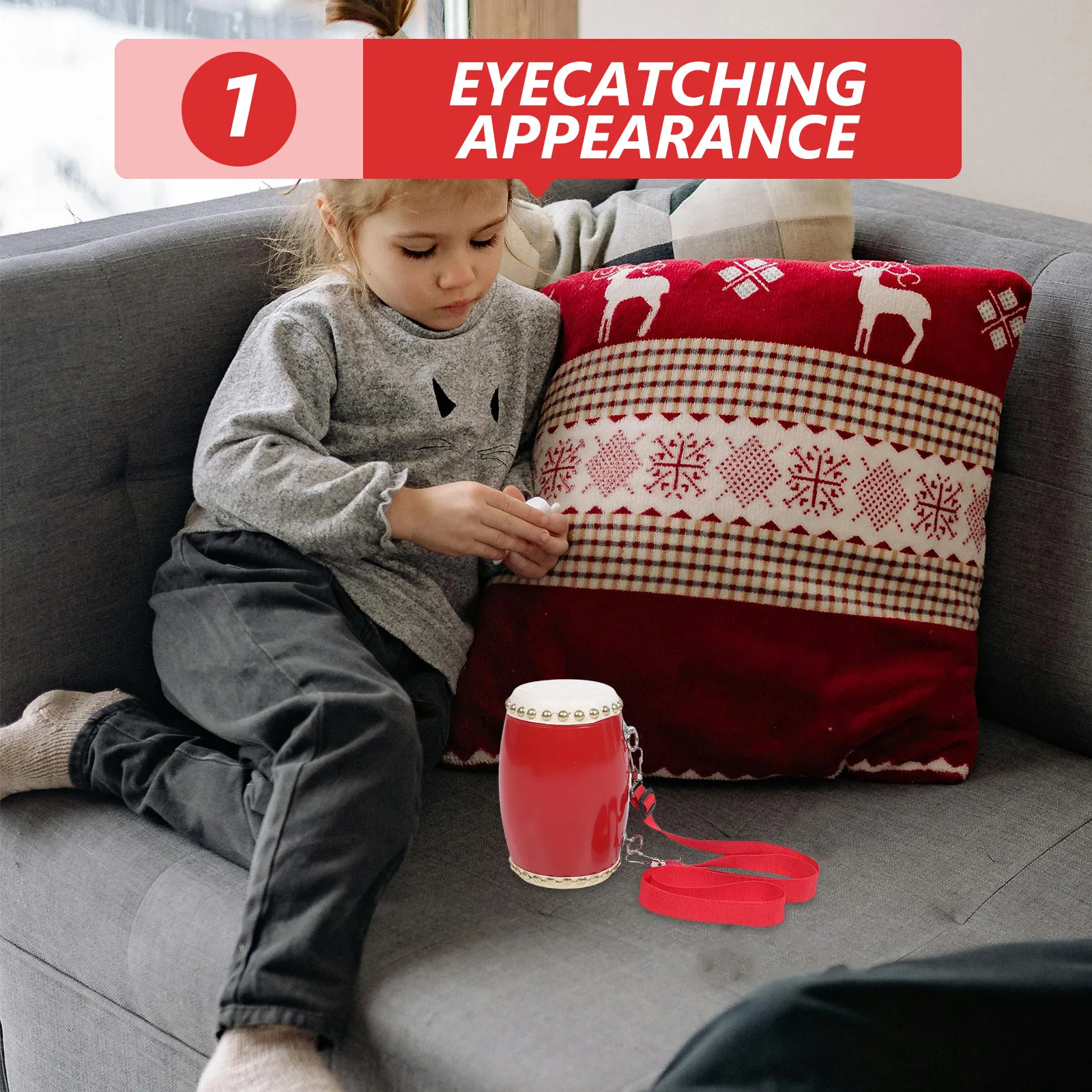 

1Set Chinese Hand Drum Percussion Instrument for Adults Kids Beginners Complete Set with Accessories Vibrant Design Cultural