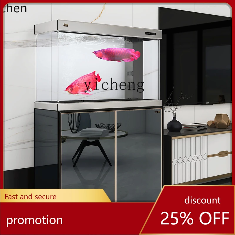 

HXL большой бытовой экологический резервуар для золотой рыбки для гостиной, фильтр со стеклянным дном, безводный аквариум