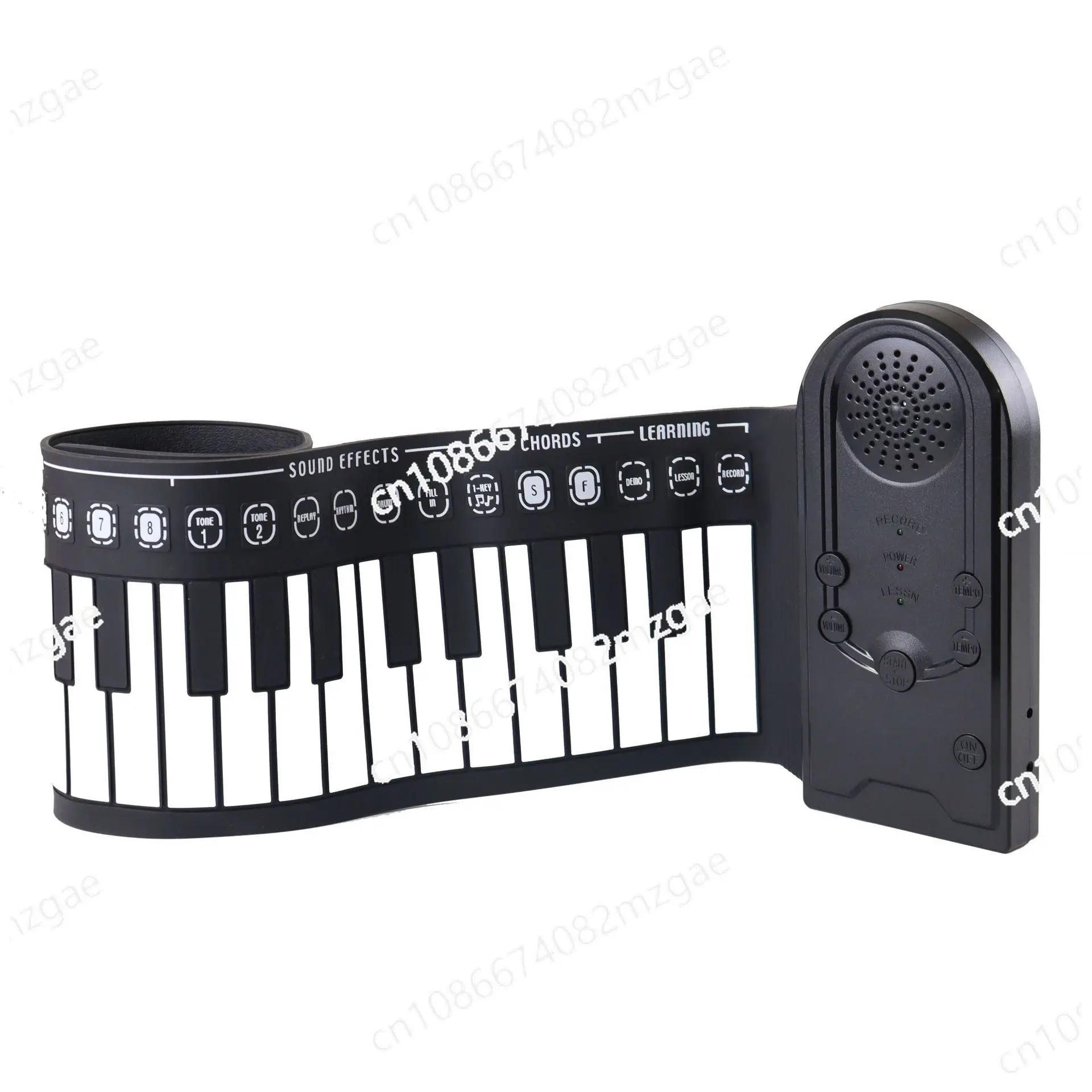 49 key piano hand roll with horn, portable folding children's piano beginner enlightenment piano teaching aids musical