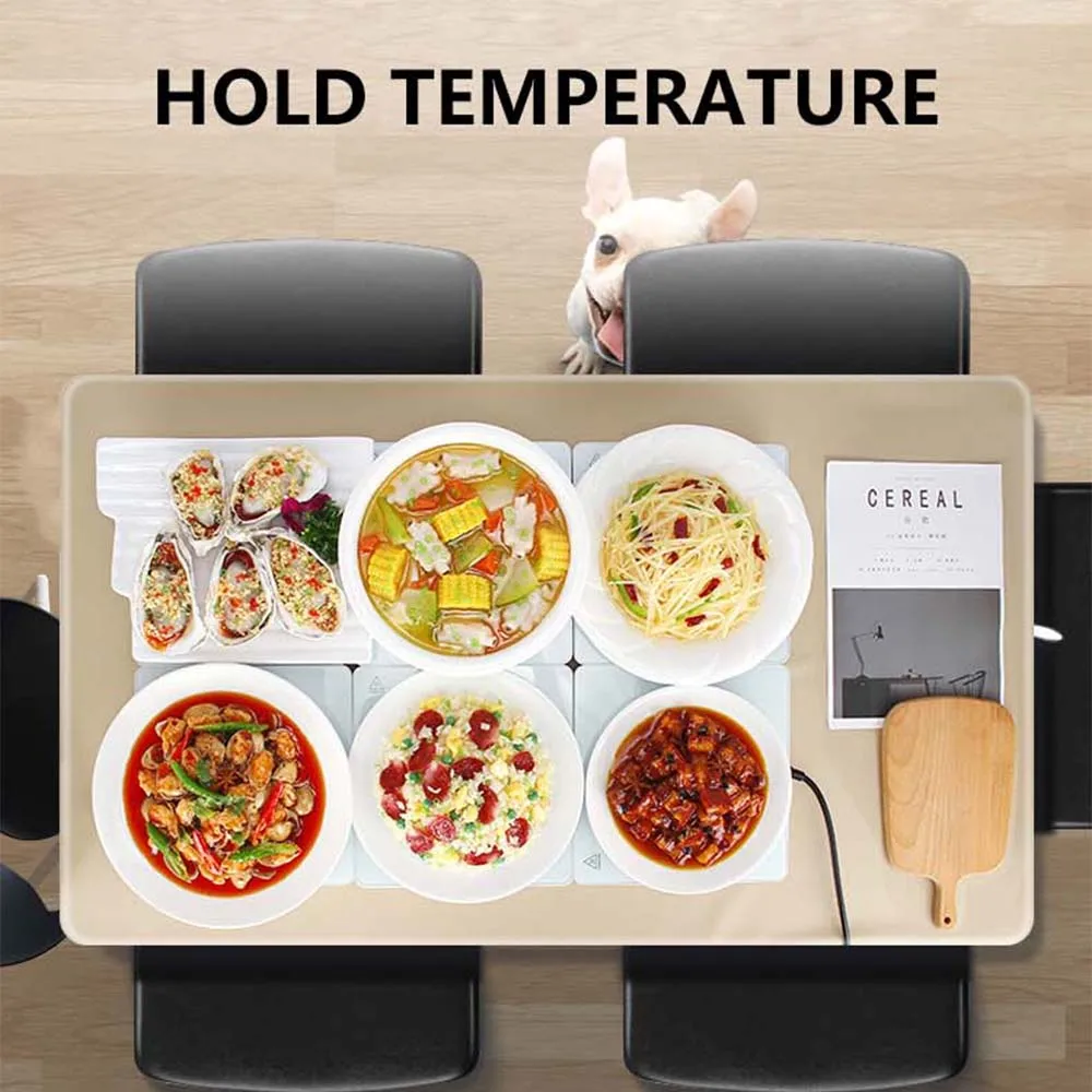 Dish Heating Plate Multifunctional Insulation Plate Foldable Splicing Food Warmer