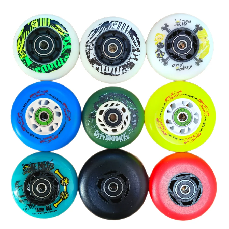 Free shipping 80mm roller wheel skate wheel inline skate wheel 80mm 76MM 72mm 85a 90a