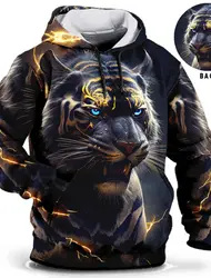 Unisex Fashion Men's Graphic Hoodie Animal Tiger Prints Daily Classic Casual 3D Pullover Streetwear Hoodies Long Sleeve Hooded