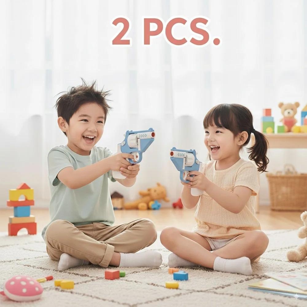 2PCS Toy Guns For Kids Fidget Gun Toy Revolver Stress Shot Toys Non-Firing Toy Pistol Age 5+