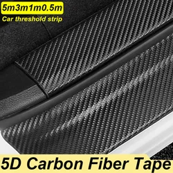 5D Carbon Fiber Color Change Film Car Decoration Anti-collision Sticker Length 5/3/1/0.5m Width 10/7/5/3cm Car Modification Film