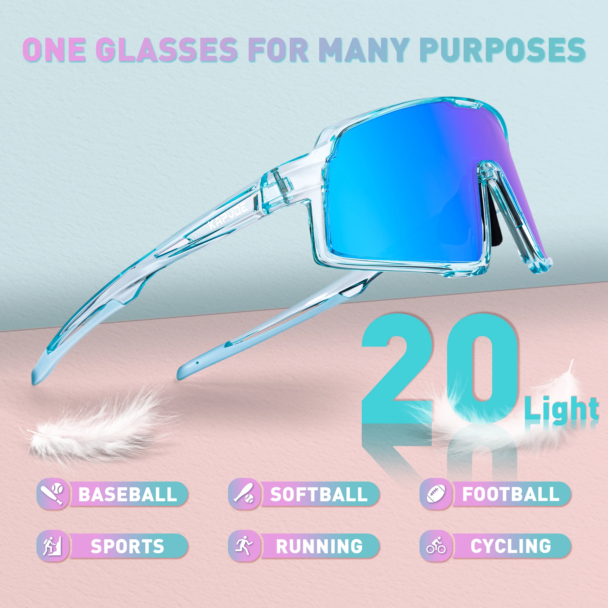 

Kapvoe детские поляризационные солнцезащитные очки для рыбалки и велоспорта, детские велосипедные очки UV400 для девочек, MTB, кемпинга, гольфа, спортивные очки