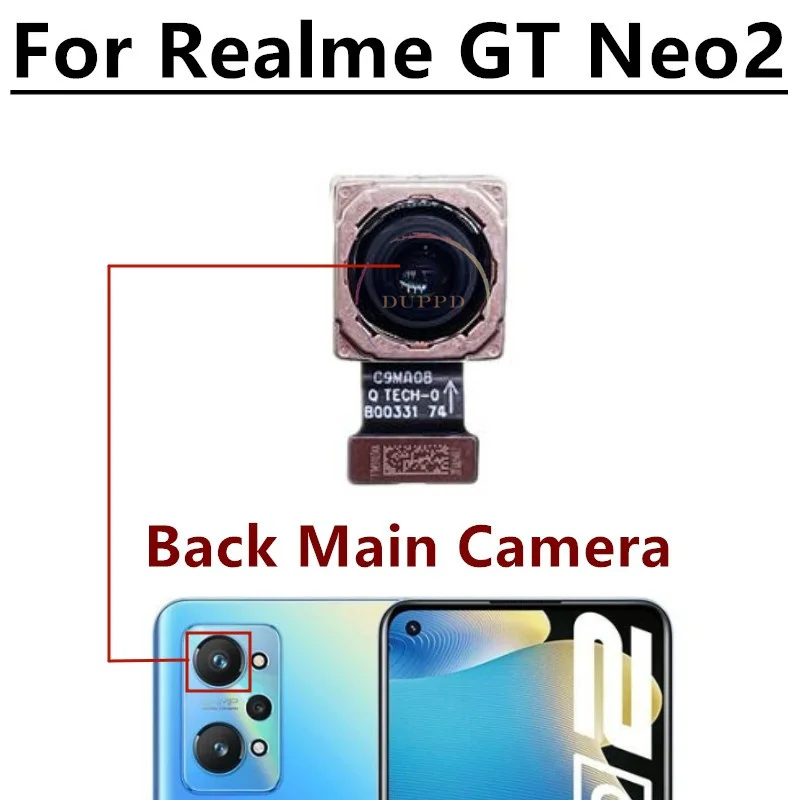 Kamera tylna do Realme GT Neo2 Neo 2 oryginalny Mian z tyłu moduł aparat do Selfie Flex części do naprawy części do kabli